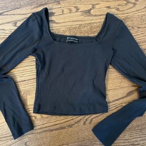 Urban Outfitters Black Long Sleeve Crop Top